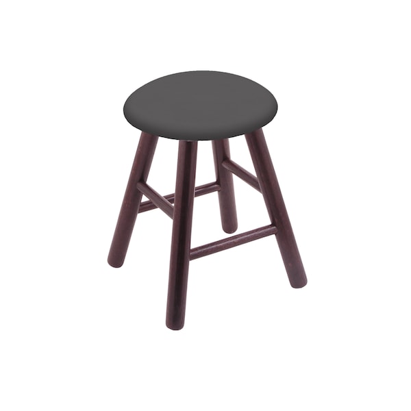 Oak Vanity Stool, Dark Cherry Finish, Canter Saddle Seat